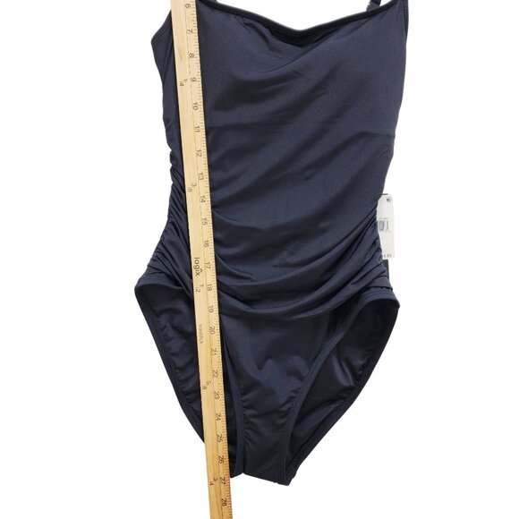 La Blanca Womens Black One-Piece Swimsuit Size 6 With Shirred Front Design - Picture 7 of 9
